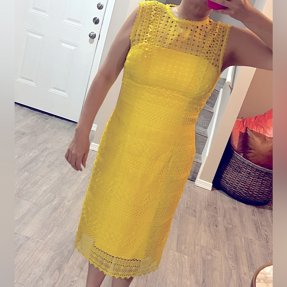 Antonio Melani yellow lace dress